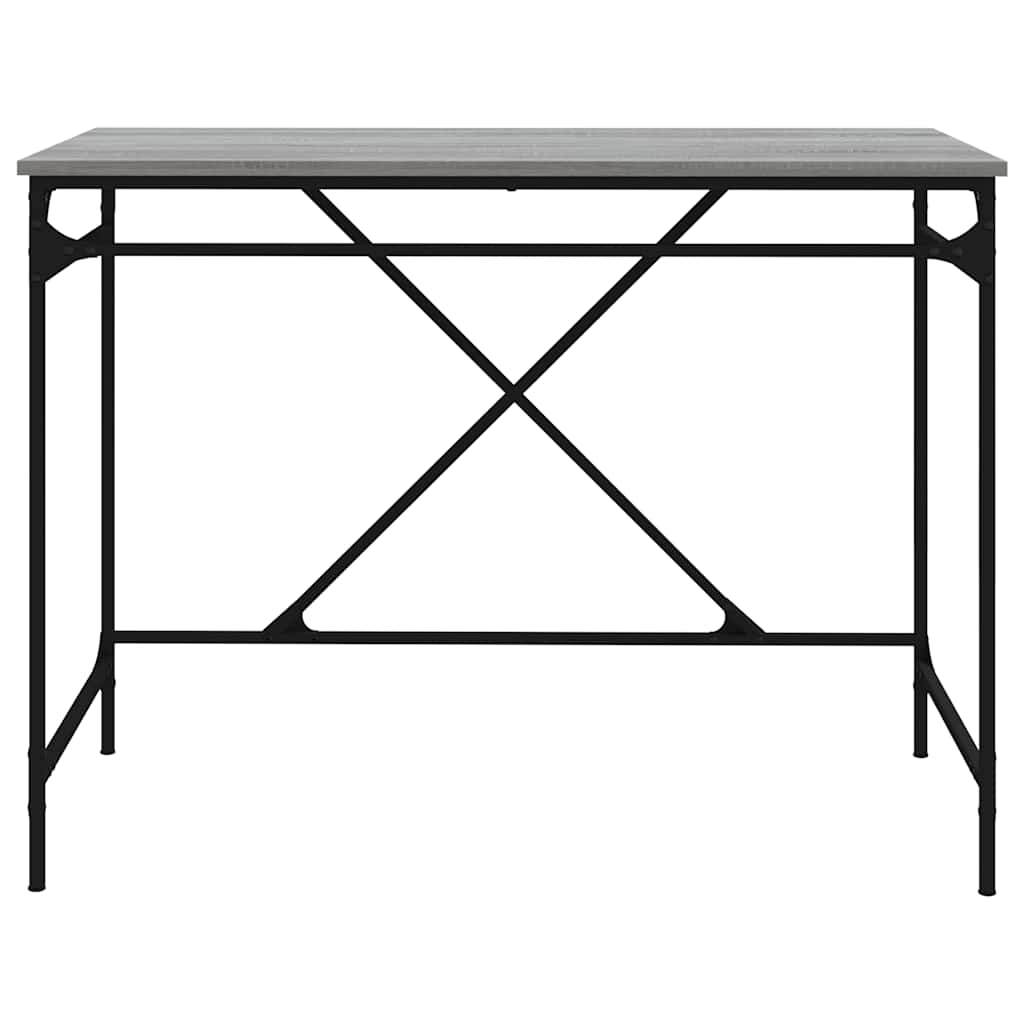 vidaXL Desk Grey Sonoma 100x50x75 cm Engineered Wood and Iron