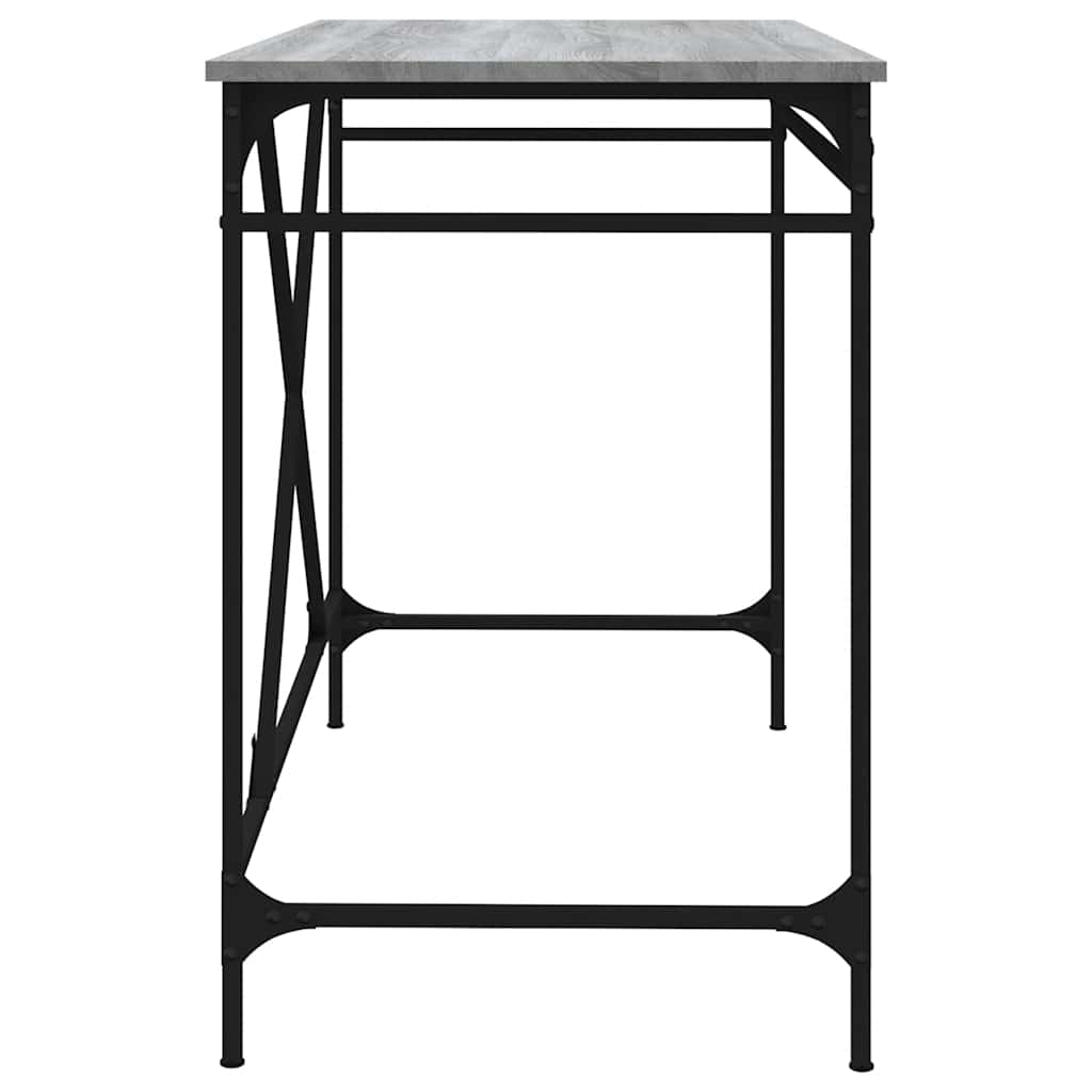 vidaXL Desk Grey Sonoma 100x50x75 cm Engineered Wood and Iron