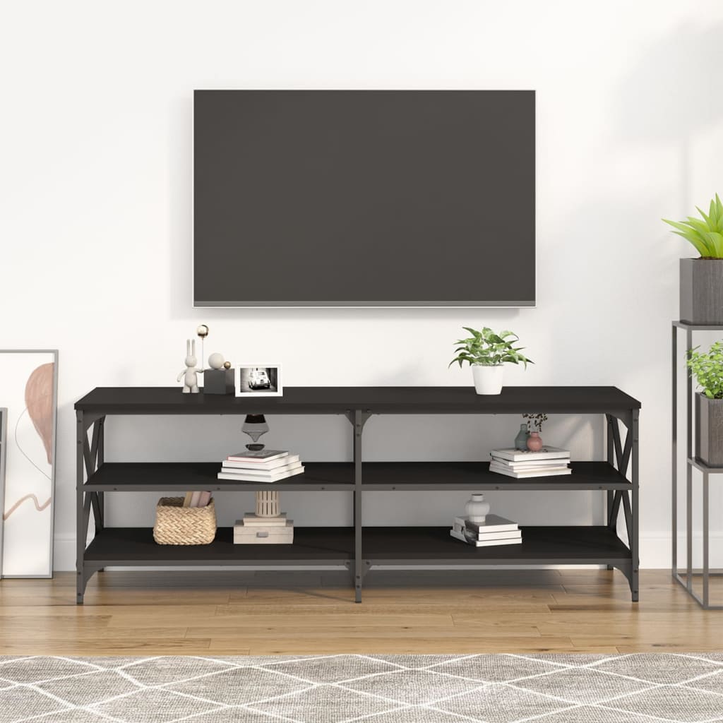 vidaXL TV Cabinet Black 140x40x50 cm Engineered Wood