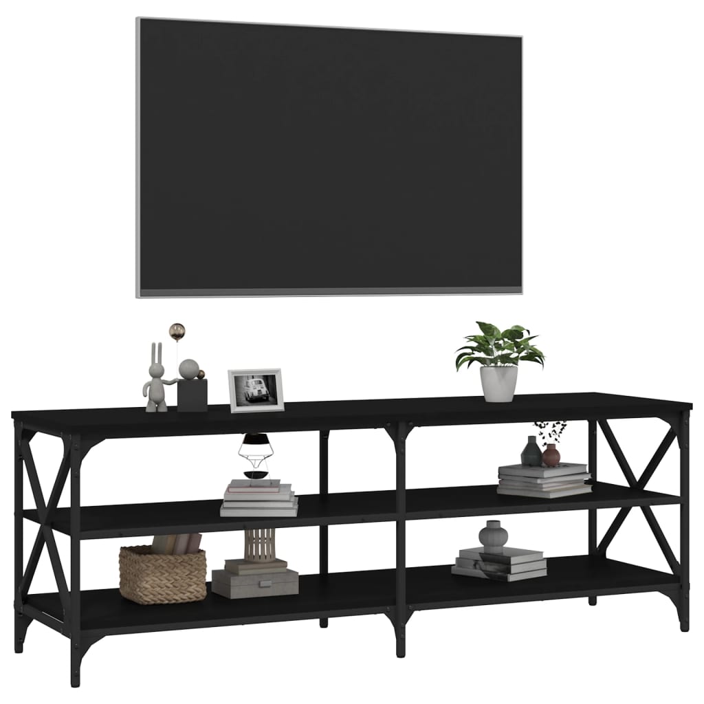 vidaXL TV Cabinet Black 140x40x50 cm Engineered Wood