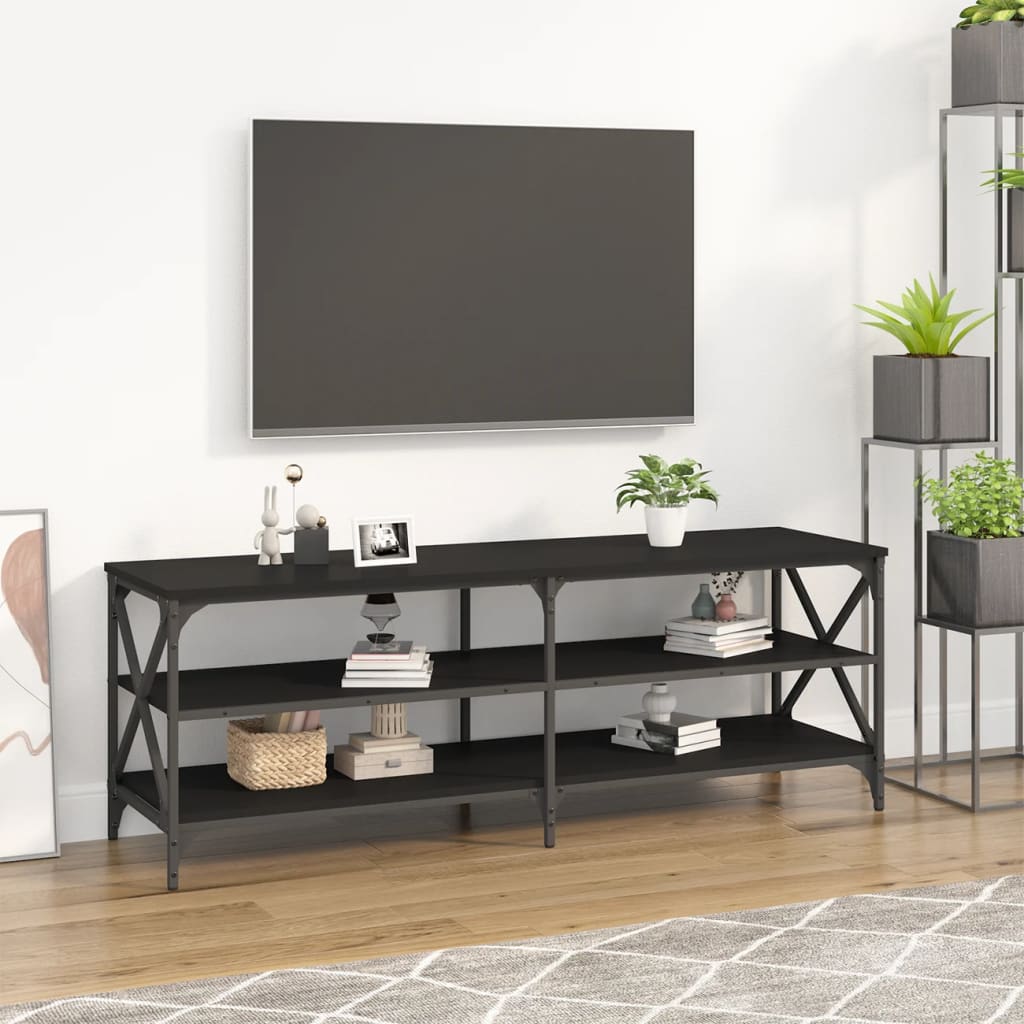 vidaXL TV Cabinet Black 140x40x50 cm Engineered Wood