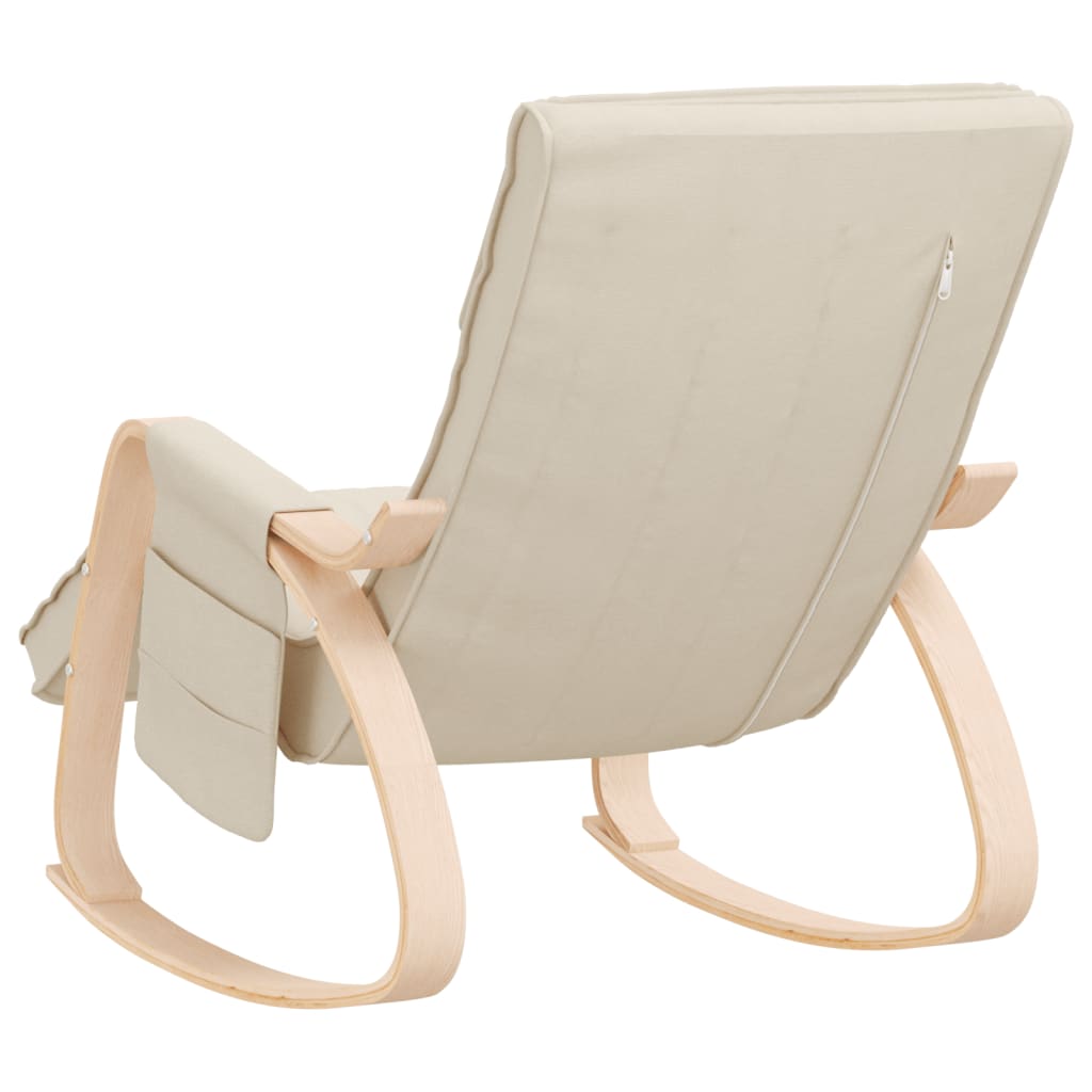 vidaXL Rocking Chair Cream Fabric