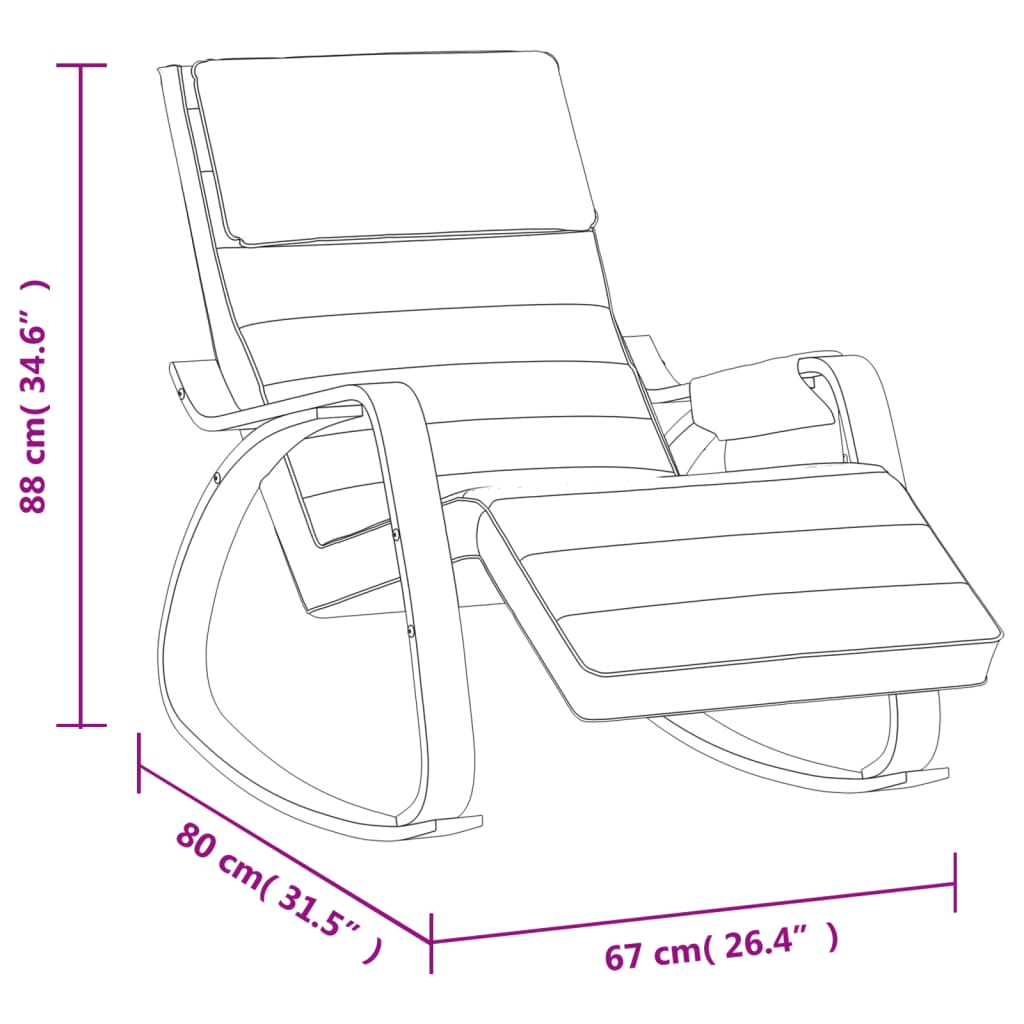 vidaXL Rocking Chair Cream Fabric