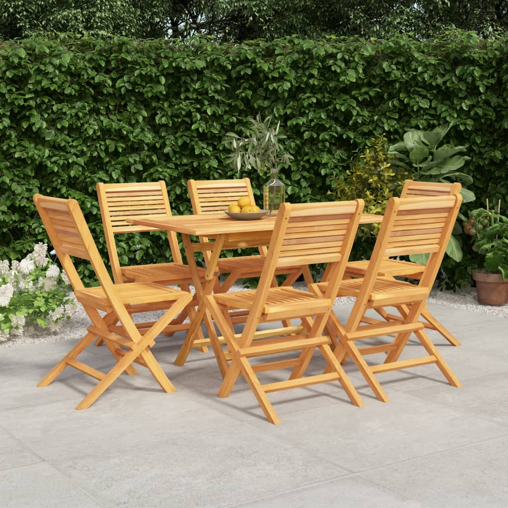 vidaXL 7 Piece Garden Dining Set Solid Wood Teak