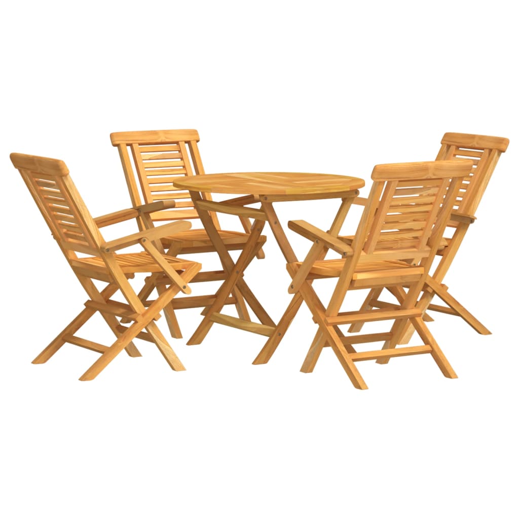 vidaXL 5 Piece Garden Dining Set Solid Wood Teak