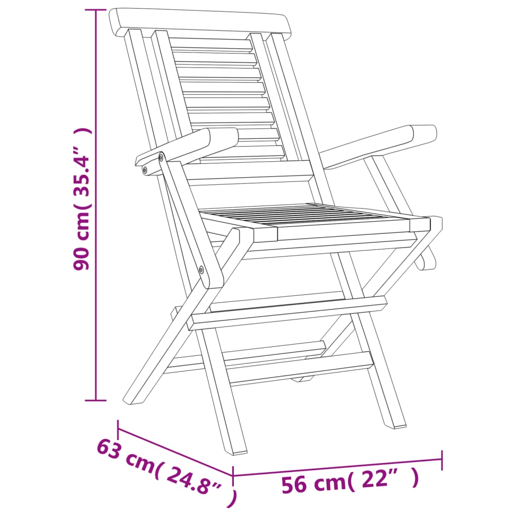 vidaXL 5 Piece Garden Dining Set Solid Wood Teak