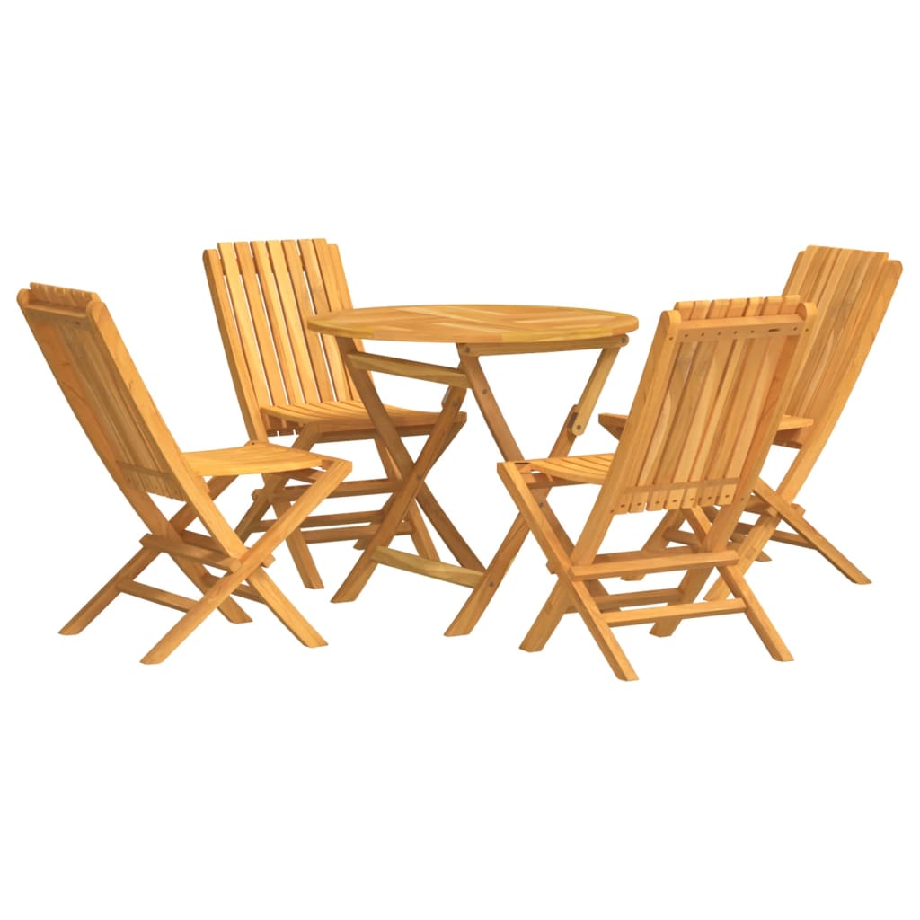 vidaXL 5 Piece Garden Dining Set Solid Wood Teak