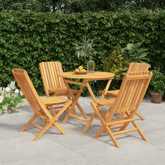 vidaXL 5 Piece Garden Dining Set Solid Wood Teak