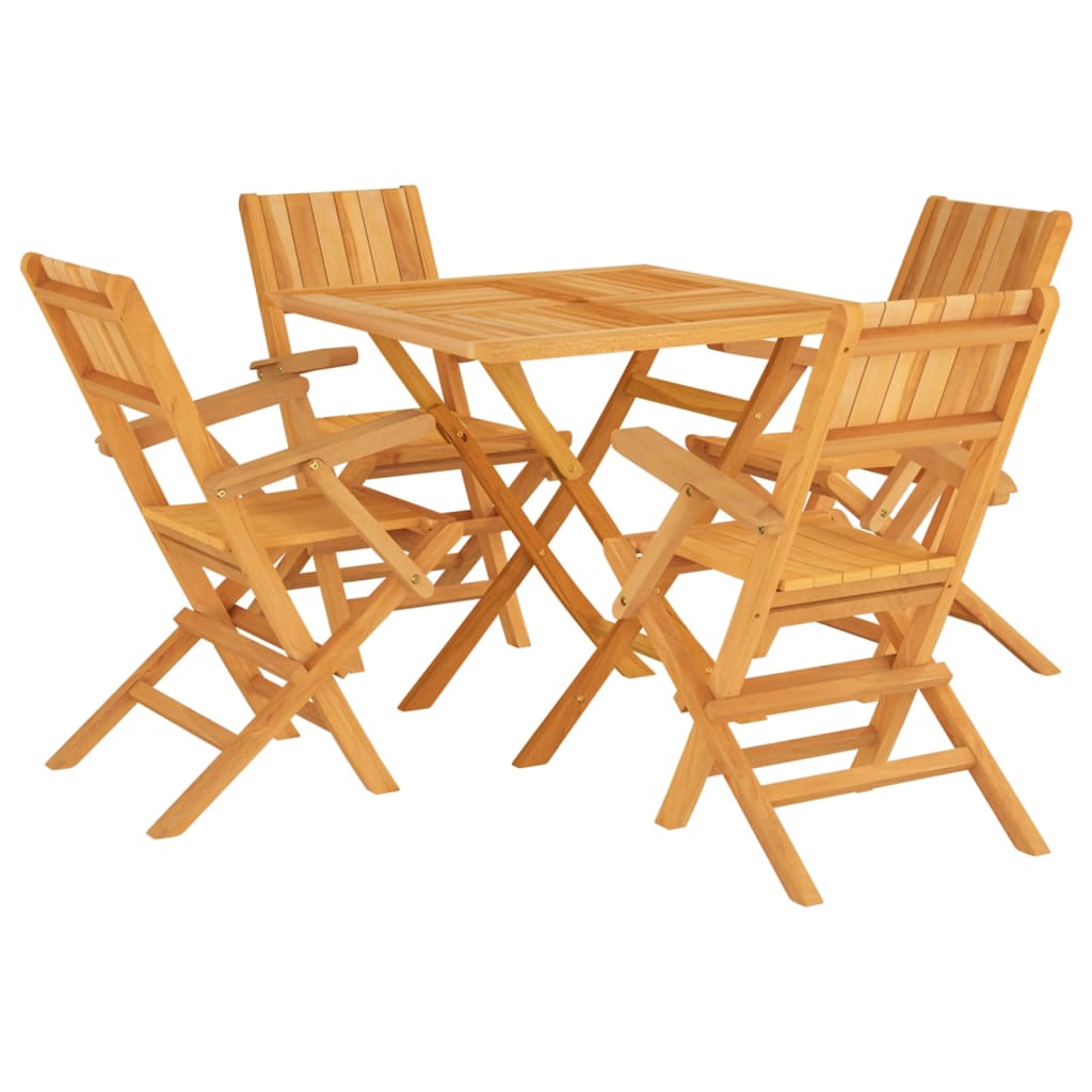 vidaXL 5 Piece Garden Dining Set Solid Wood Teak