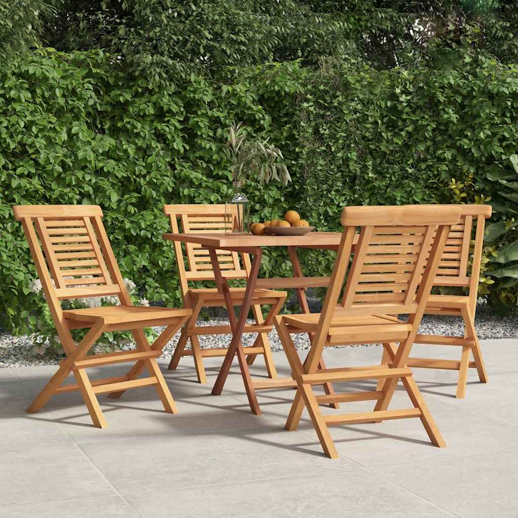 Folding Garden Chair | Set of 4 | Teak | Solid teak wood | Medium
