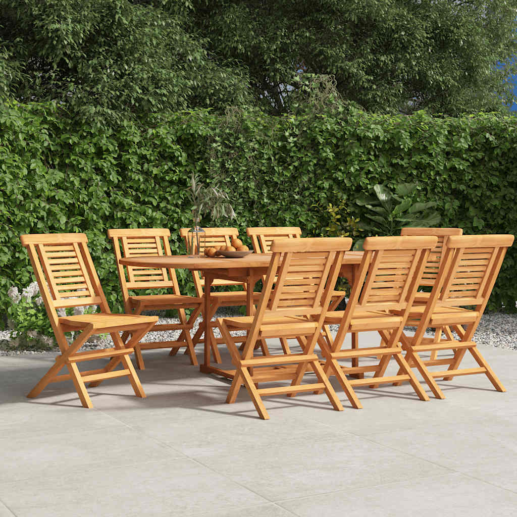 Folding Garden Chair | Set of 8 | Teak | Solid teak wood | Medium