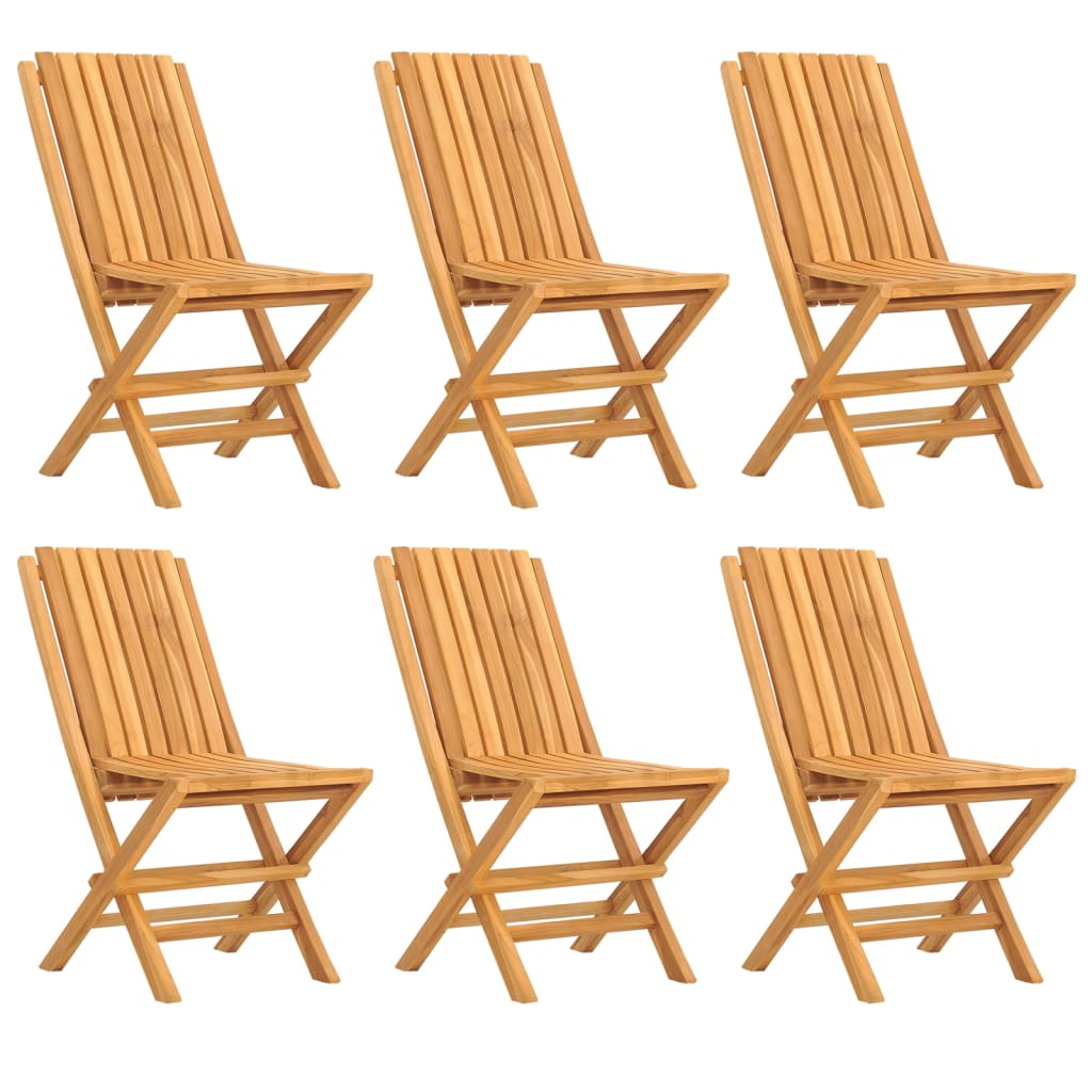 vidaXL Folding Garden Chairs 6 pcs 47x47x89 cm Solid Wood Teak