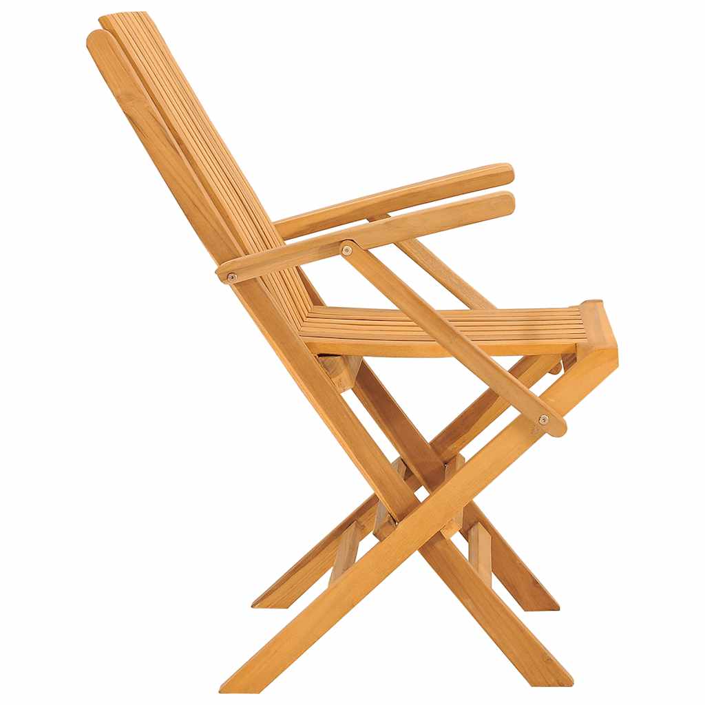 Folding Garden Chair | Set of 4 | Natural Teak | Solid Teak Wood
