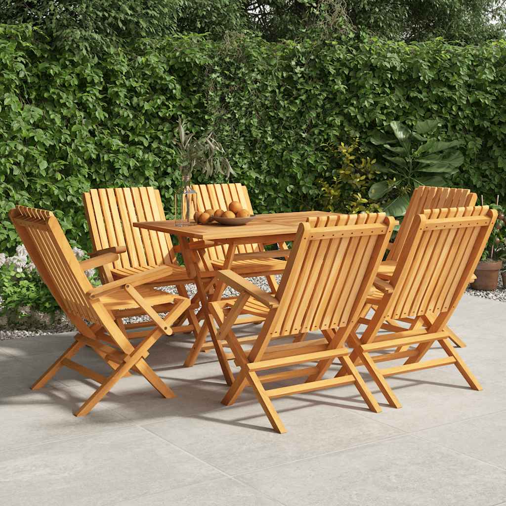 Folding Garden Chair | Set of 6 | Teak | Solid teak wood | Medium