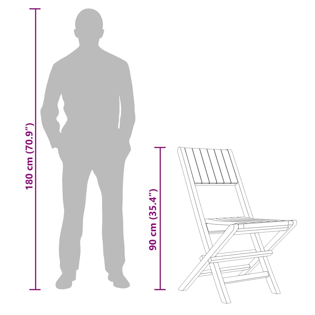 Folding Garden Chairs 4 pcs 47x61x90 cm Solid Wood Teak