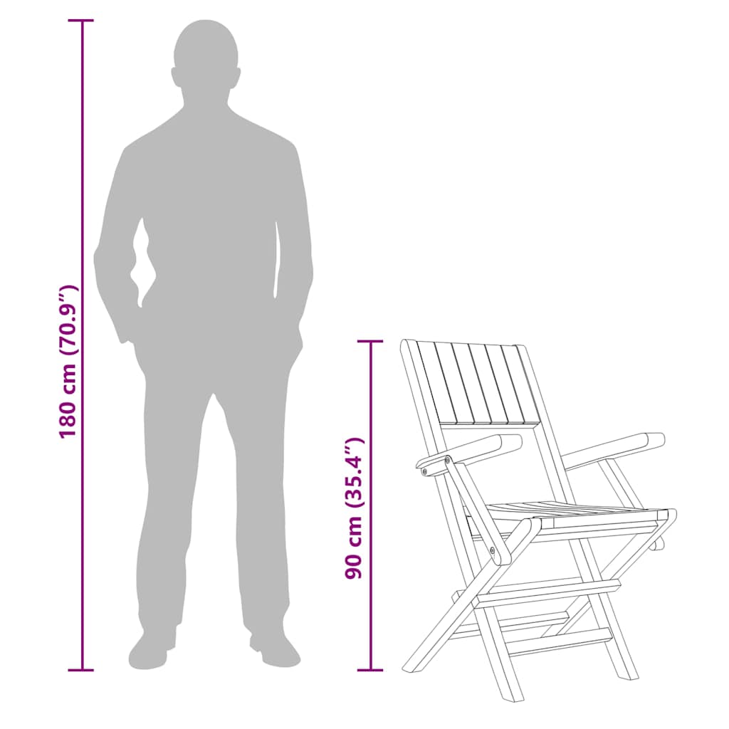 Folding Chairs 4 pcs 55x61x90 cm Solid Wood Teak