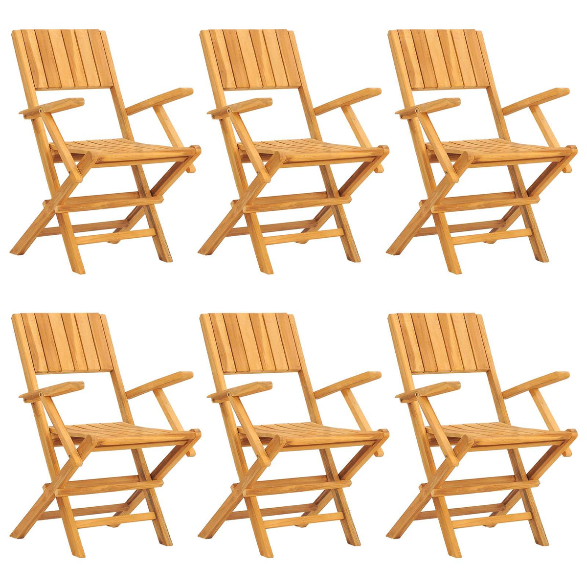 Folding Chairs 6 pcs 55x61x90 cm Solid Wood Teak