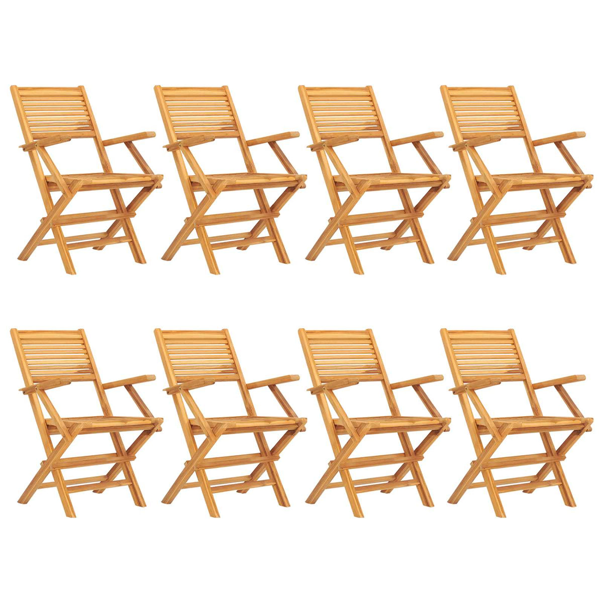Folding Chairs 8 pcs 55x62x90 cm Solid Wood Teak
