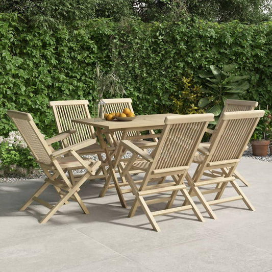 Folding Chairs 6 pcs Grey 56x61x89 cm Solid Wood Teak