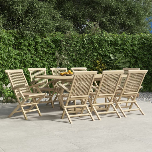 Folding Chairs 8 pcs Grey 56x61x89 cm Solid Wood Teak