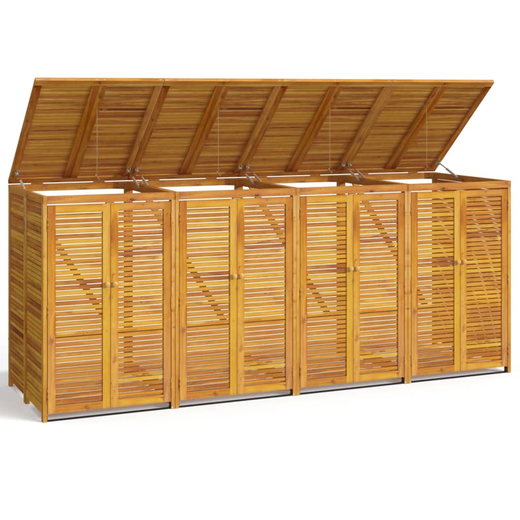 vidaXL Quadruple Garbage Bin Shed 280x89x117 cm Solid Wood Acacia