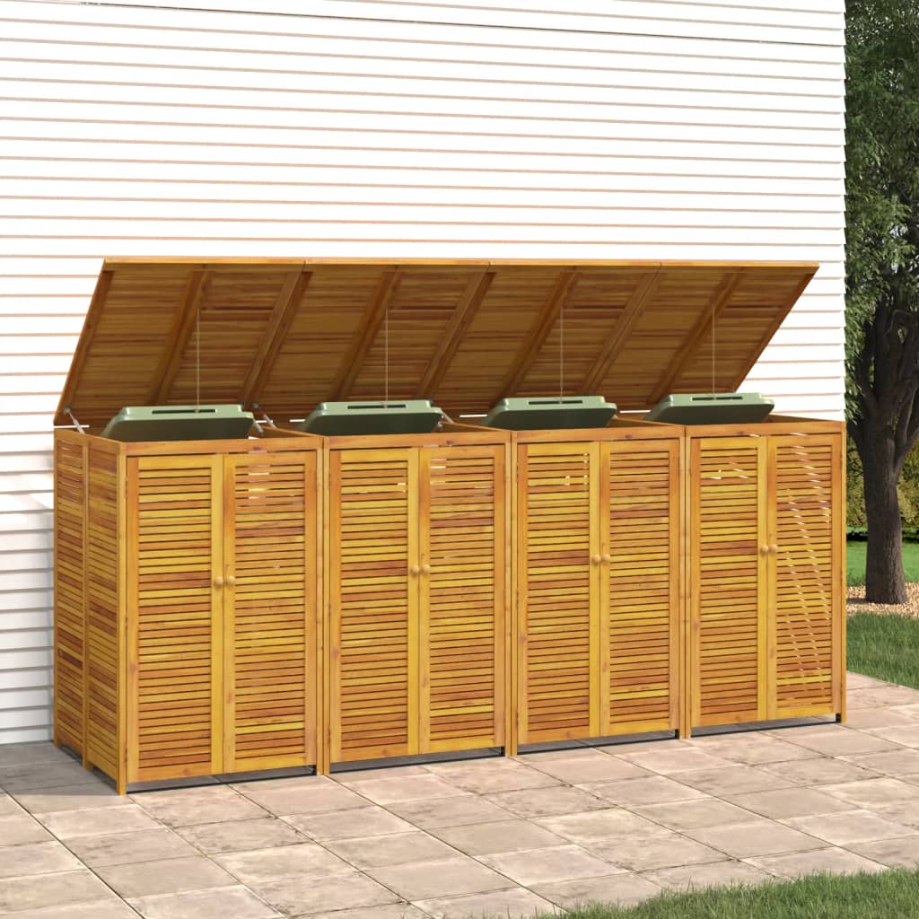 vidaXL Quadruple Garbage Bin Shed 280x89x117 cm Solid Wood Acacia