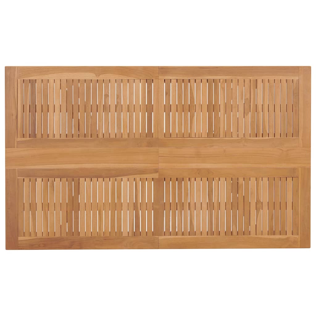 Garden Dining Set 7 pcs Brown Solid Teak Wood