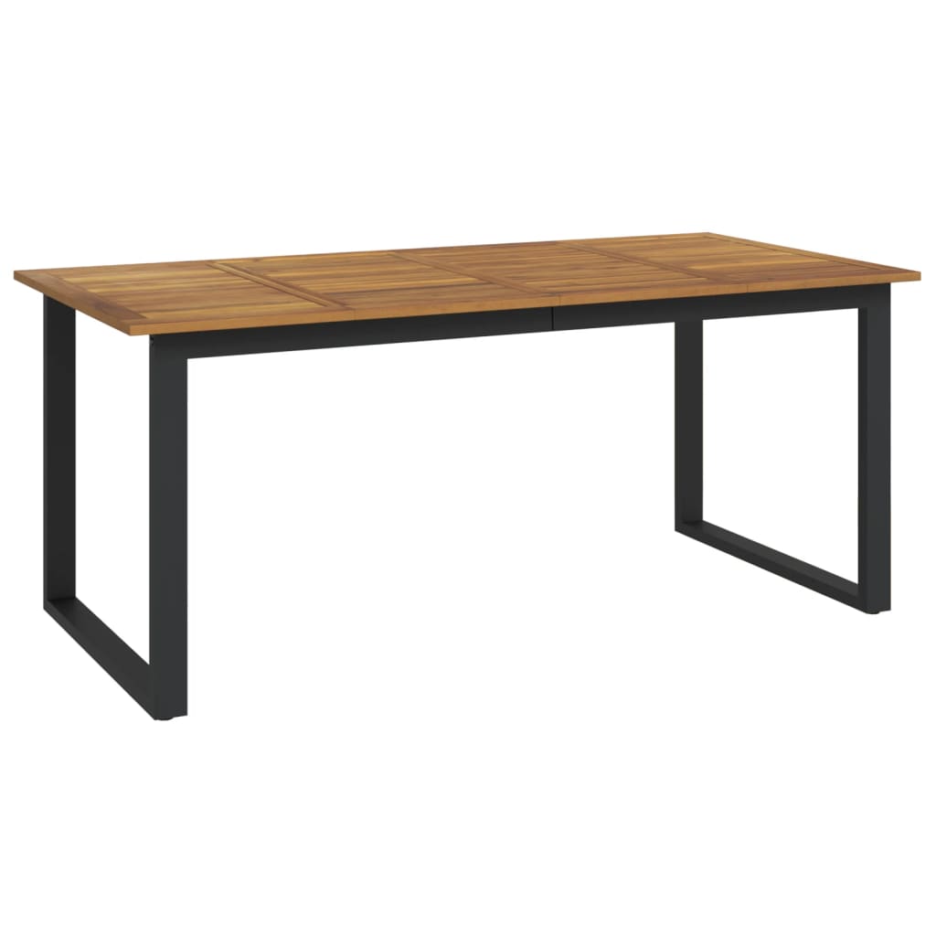 5 Piece Garden Dining Set Solid Wood Acacia and Metal