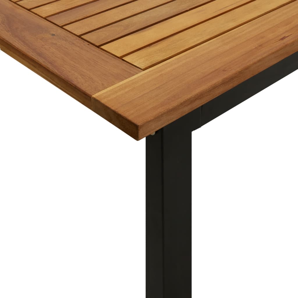 5 Piece Garden Dining Set Solid Wood Acacia and Metal