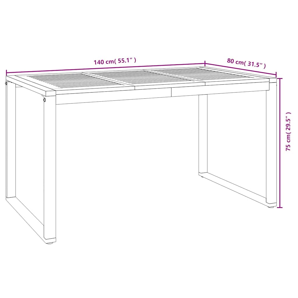 Garden Dining Set | Natural Wood and Black