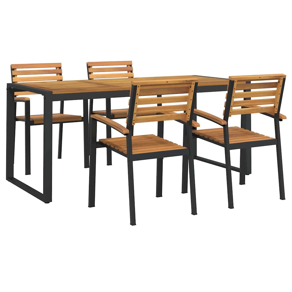 Garden Dining Set | Brown | Solid Acacia wood | 5 Piece Set | Durable