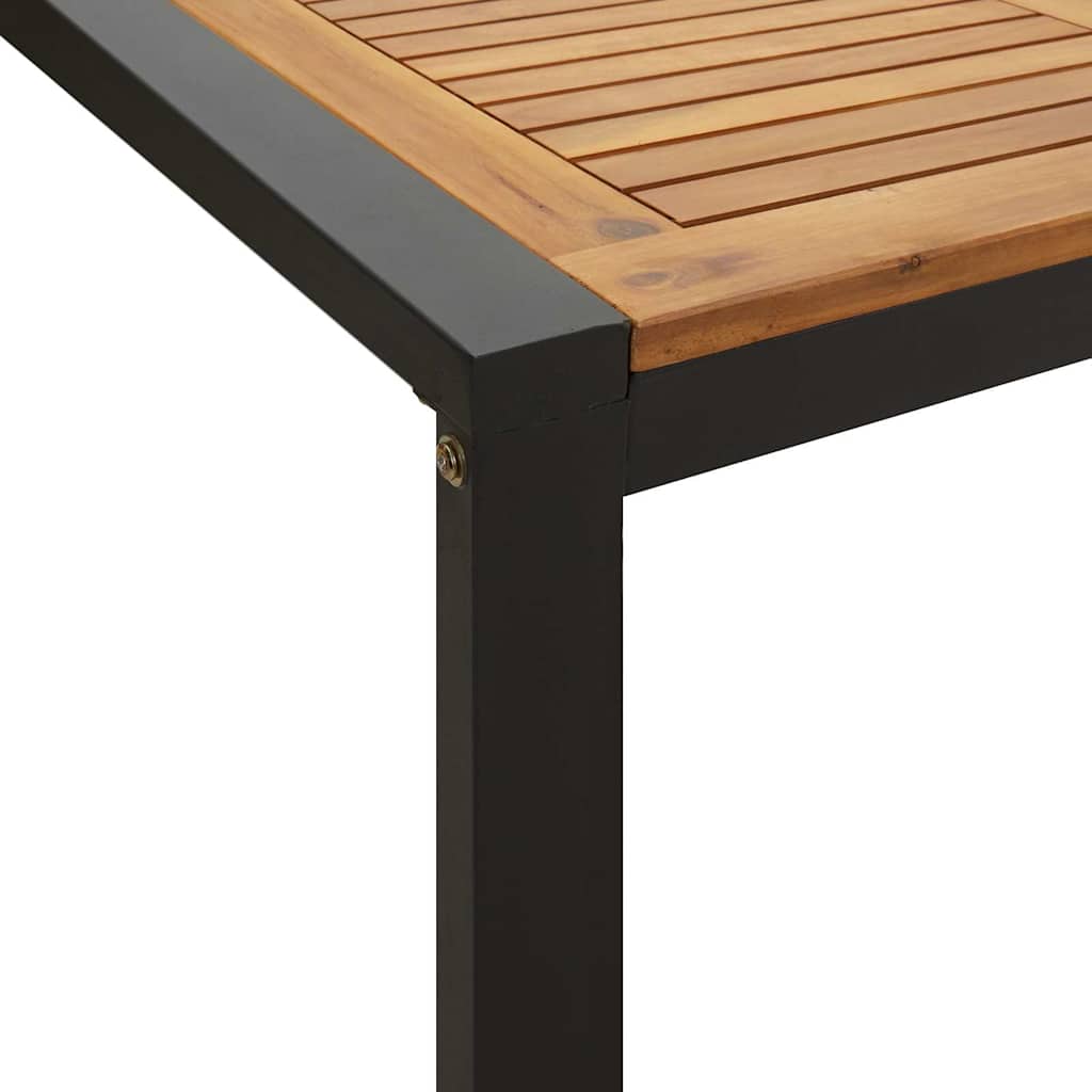 9 Piece Garden Dining Set Solid Wood Acacia and Metal