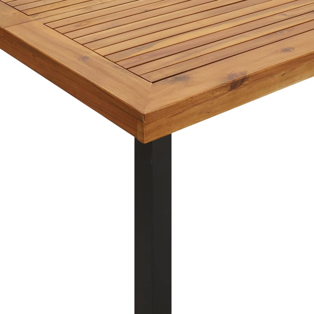 9 Piece Garden Dining Set Solid Wood Acacia and Metal