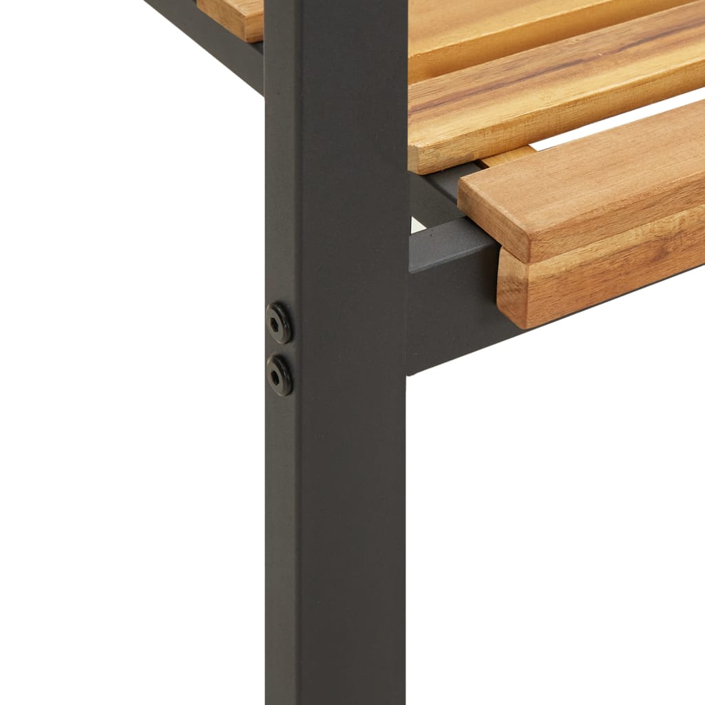 Stackable Garden Chair |  Set of 6 | Natural wood and black