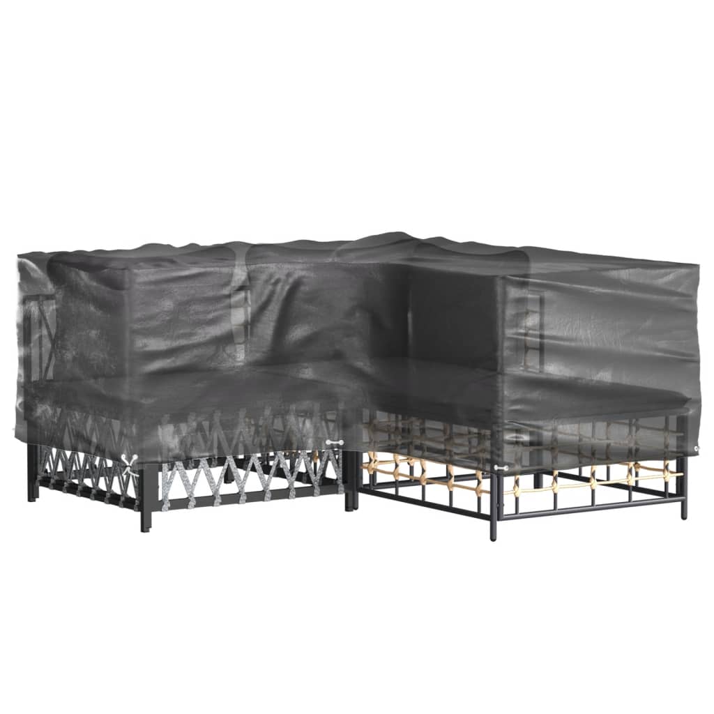 L-Shaped Garden Furniture Covers 2 pcs 12 Eyelets 185x185x70 cm
