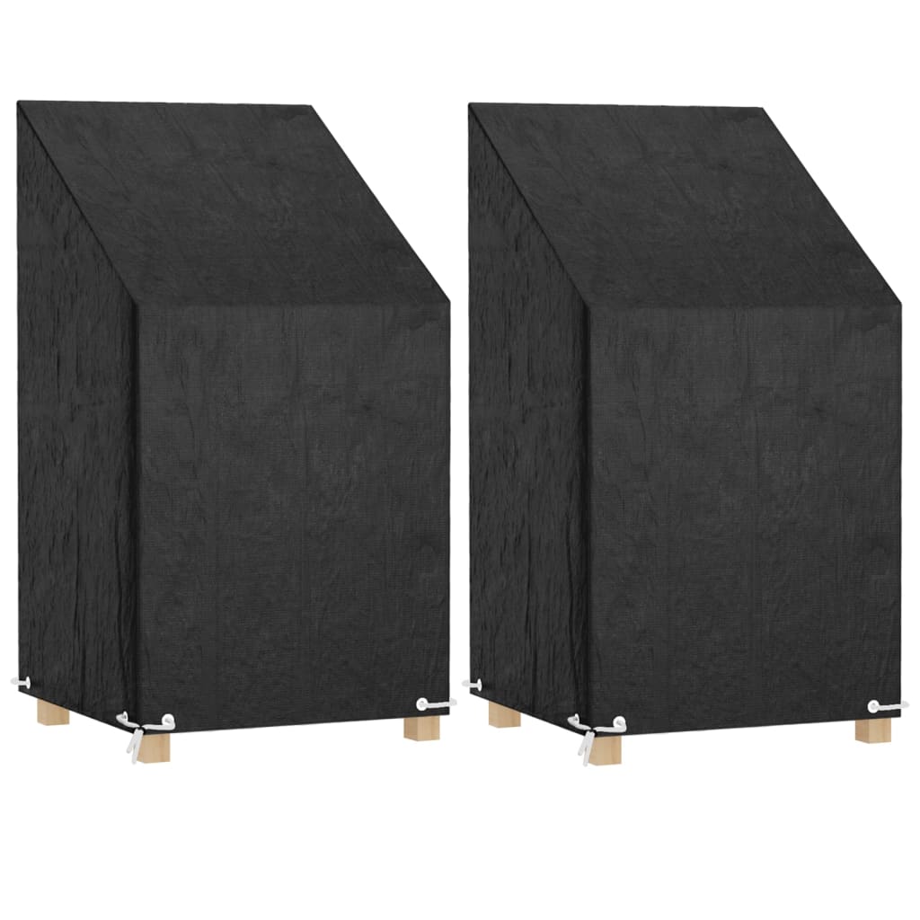 Garden Chair Covers 2 pcs 8 Eyelets 65x65x80/120 cm Polyethylene