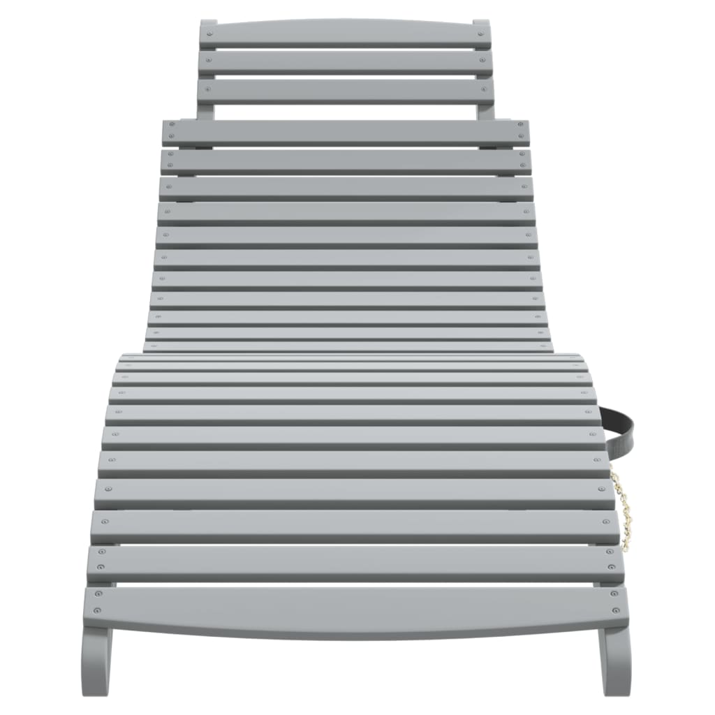Sun Lounger |  Set of 2 | Grey | Solid acacia wood