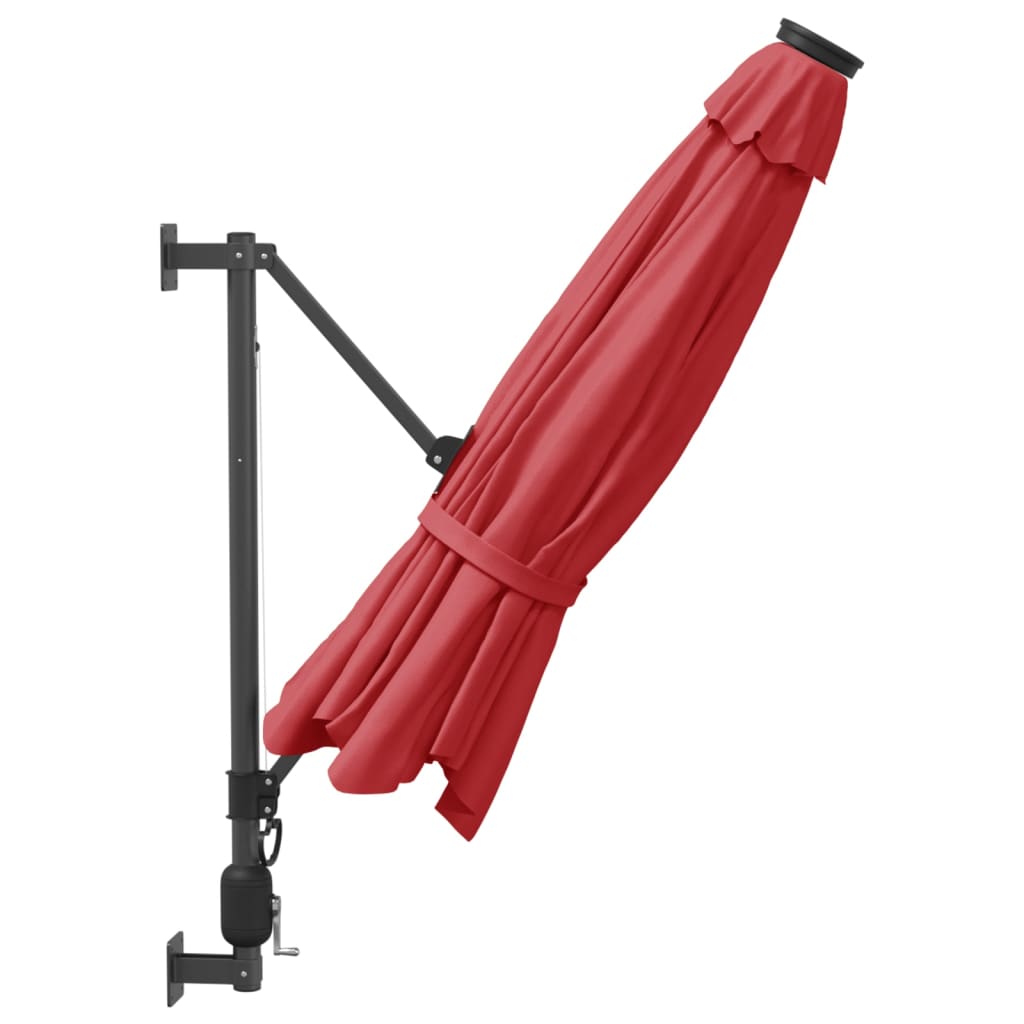 vidaXL Wall-mounted Parasol Bright Red 290 cm