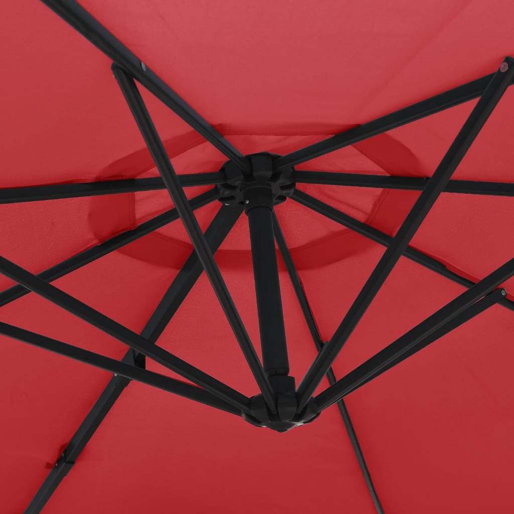 vidaXL Wall-mounted Parasol Bright Red 290 cm