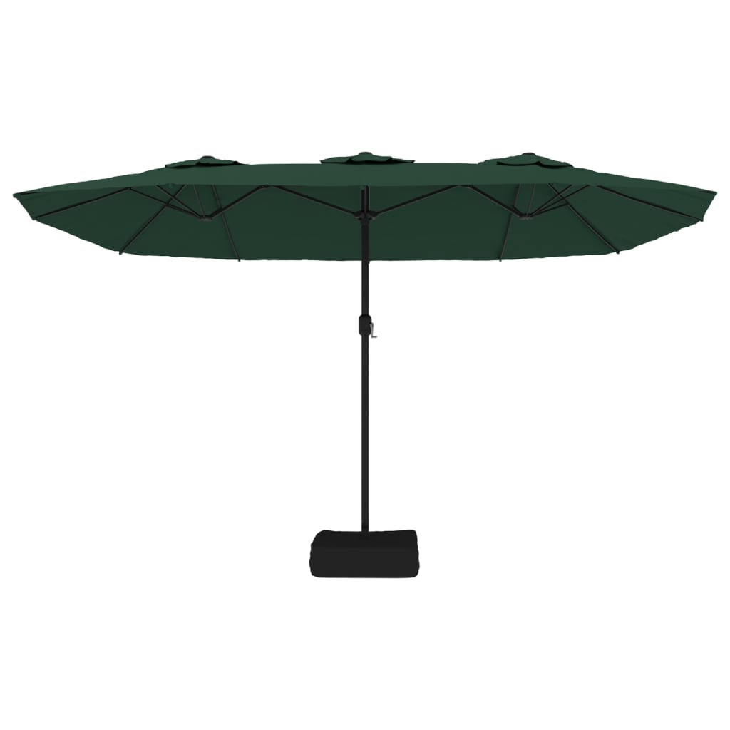 Garden Parasol | Green, Dark Grey | Polyester, Powder-Coated Iron | Large