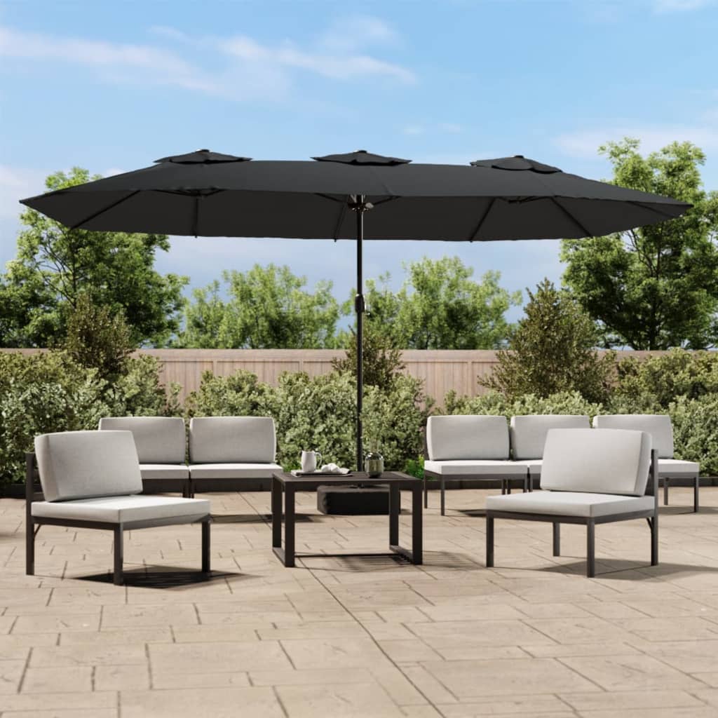 Garden Parasol | Anthracite | Polyester | Double-head | Foldable