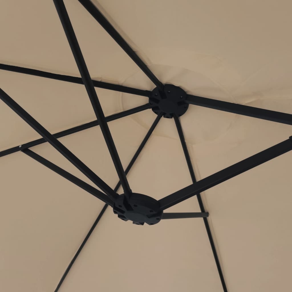 Garden Parasol | Taupe | Polyester fabric | Extra large | Tiltable