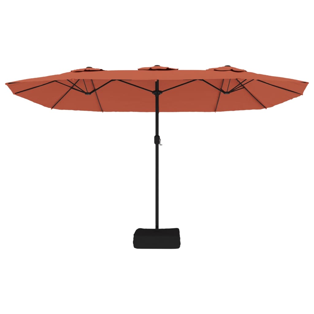 Garden Parasol | Terracotta, Dark Grey | Powder-coated iron, Polyester