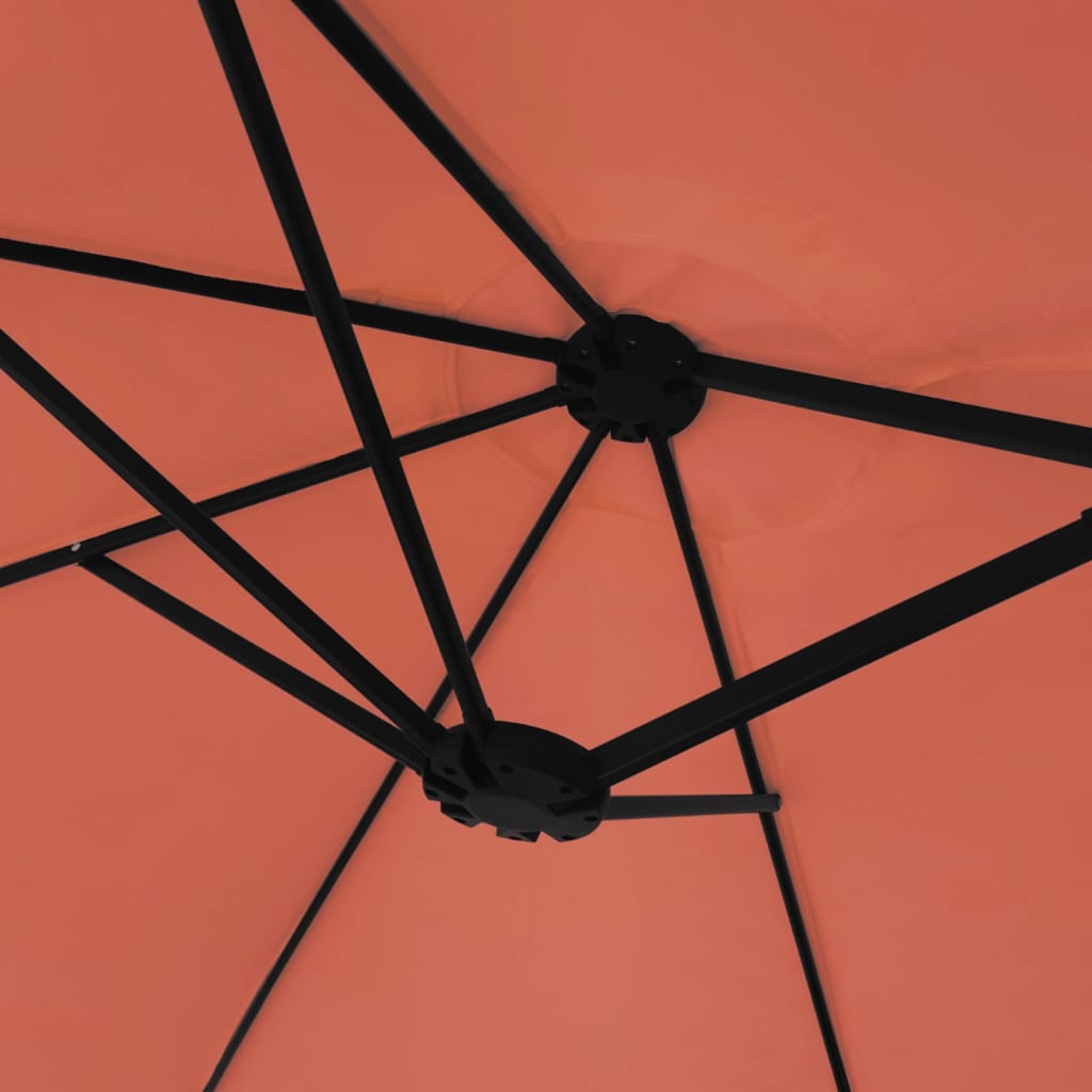 Garden Parasol | Terracotta, Dark Grey | Powder-coated iron, Polyester