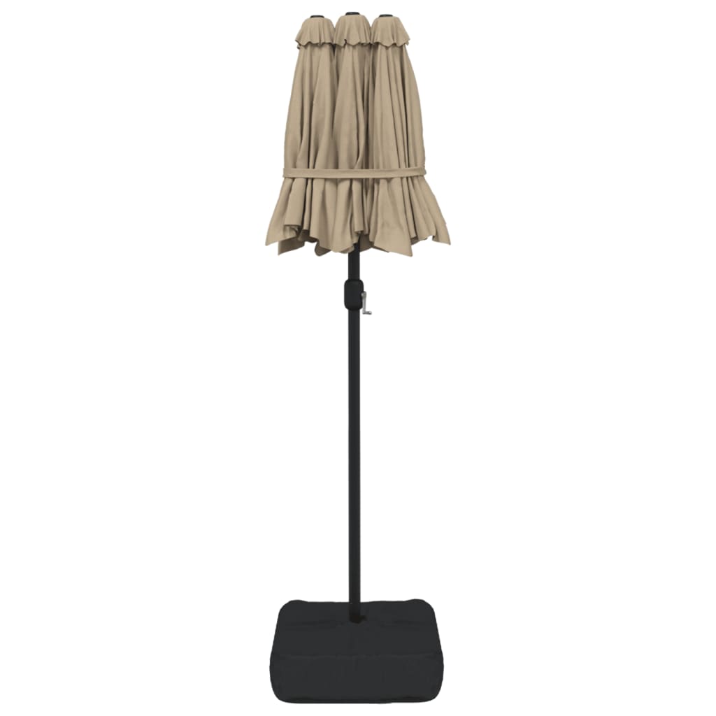 vidaXL Double-Head Parasol Taupe 316x240 cm