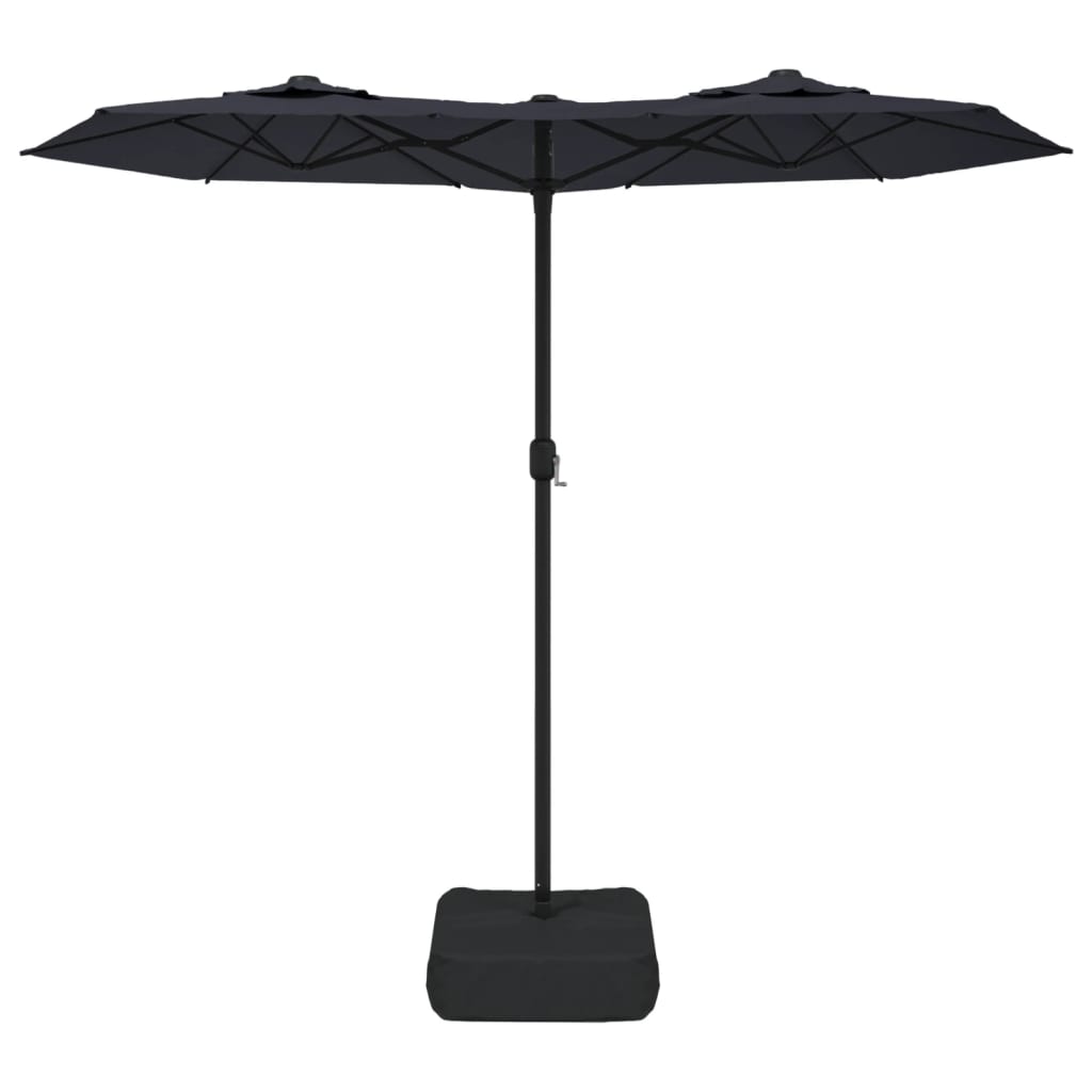 vidaXL Double-Head Garden Parasol Black 316x240 cm