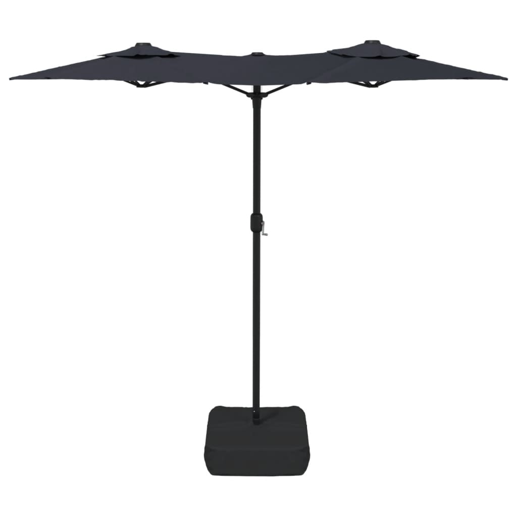 vidaXL Double-Head Garden Parasol Black 316x240 cm