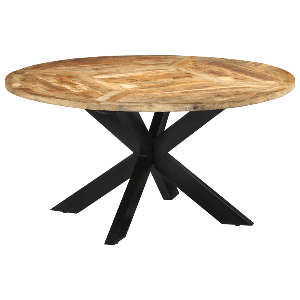 vidaXL Dining Table Ø150x76 cm Solid Rough Wood Mango