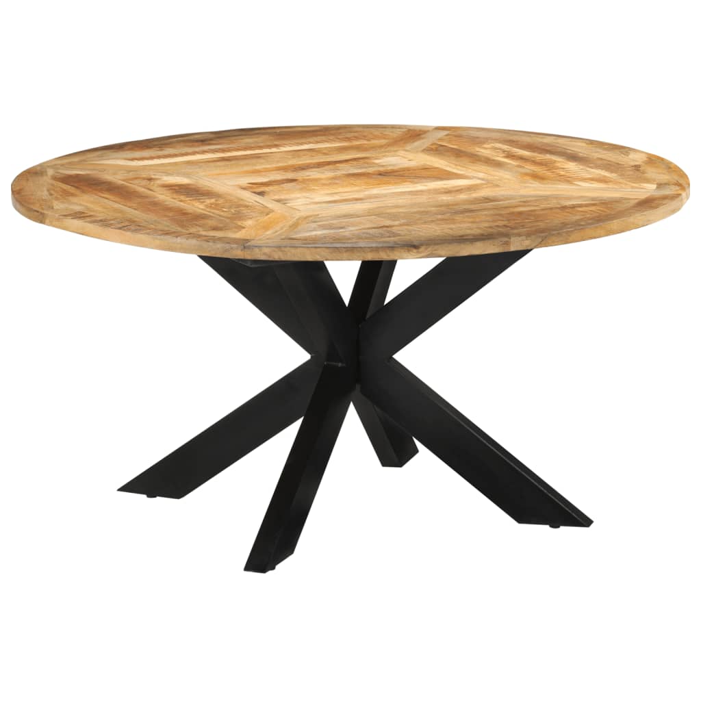 vidaXL Dining Table Ø150x76 cm Solid Rough Wood Mango