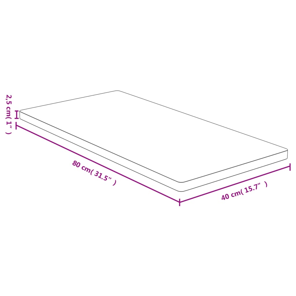 vidaXL Table Top 40x80x2.5 cm Bamboo